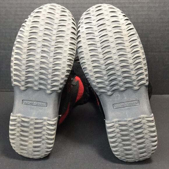 Polo by Ralph Lauren Big Kid Everest Boots Black‎ Leather w/ Shearling Size 4 - Picture 8 of 13